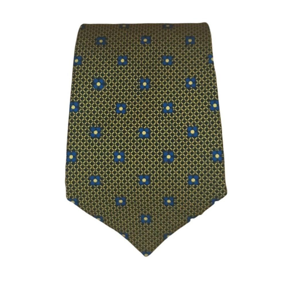 KITON 7FOLD Yellow Floral Silk Tie ITALY 60"/ 4.2" EC